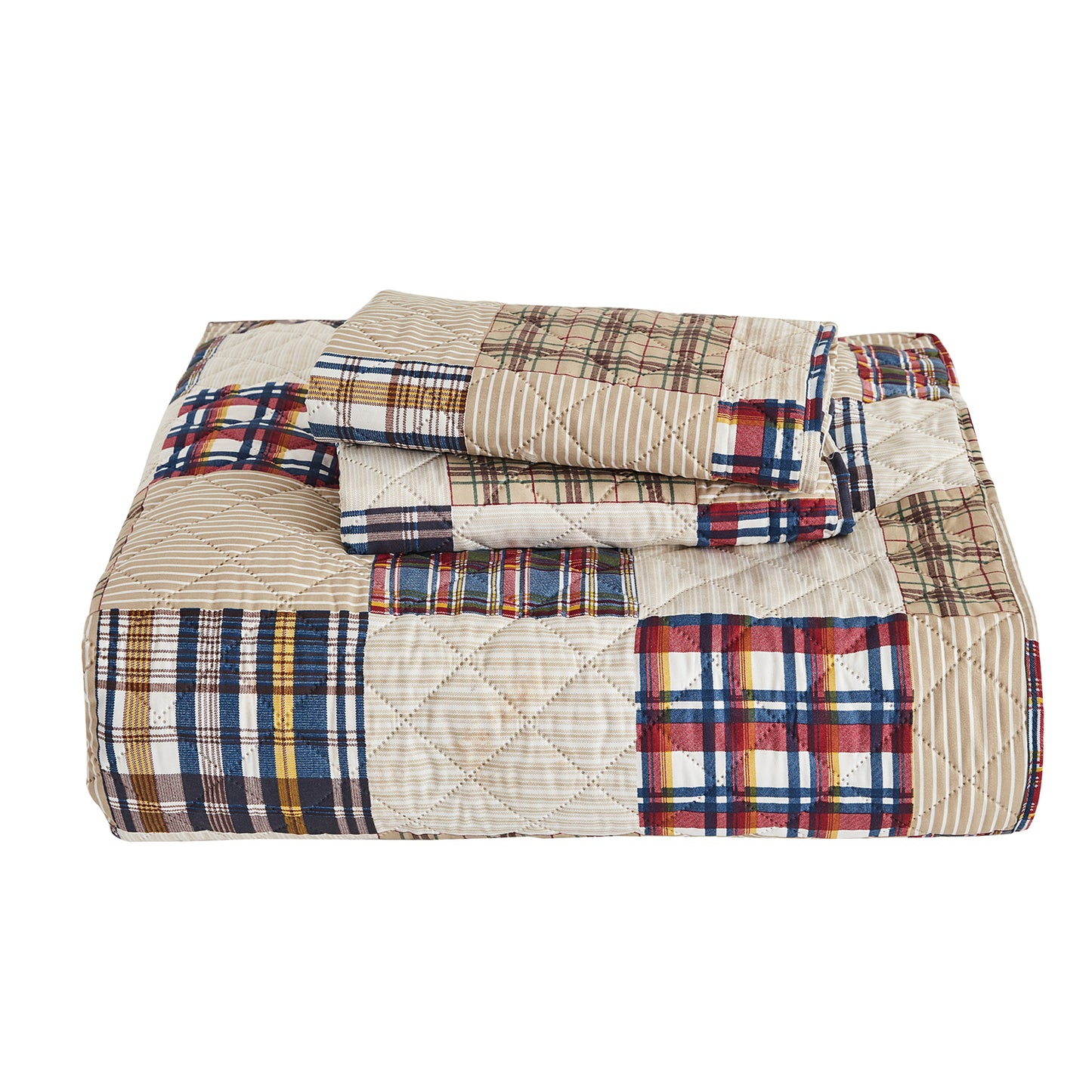 CHIXIN Plaid Patchwork Quilt Set