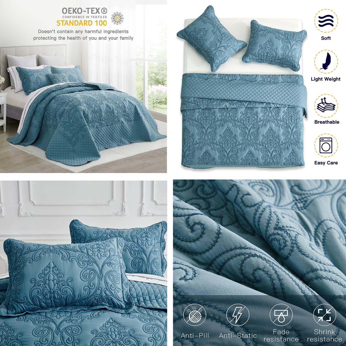 CHIXIN Oversized Bedspread Set