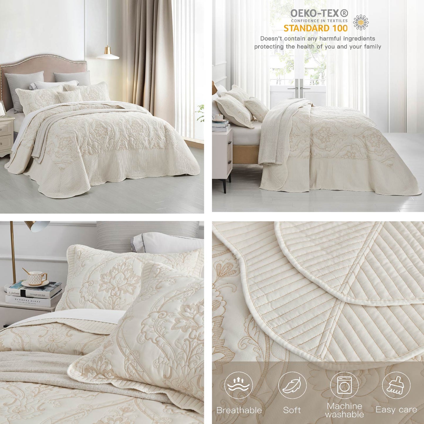 CHIXIN Oversized Bedspread Coverlet Set