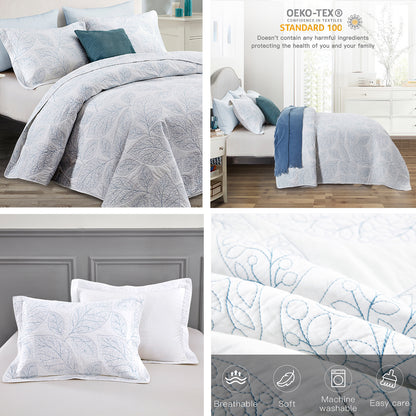 CHIXIN 100% Cotton Quilt Set