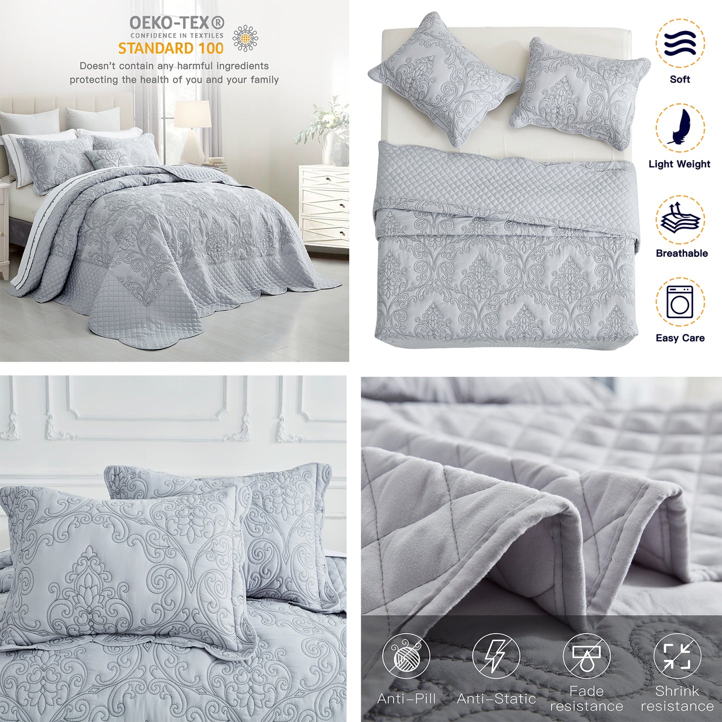 CHIXIN Oversized Bedspread Set