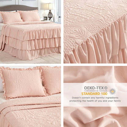 CHIXIN Ruffle Skirt Bedspread