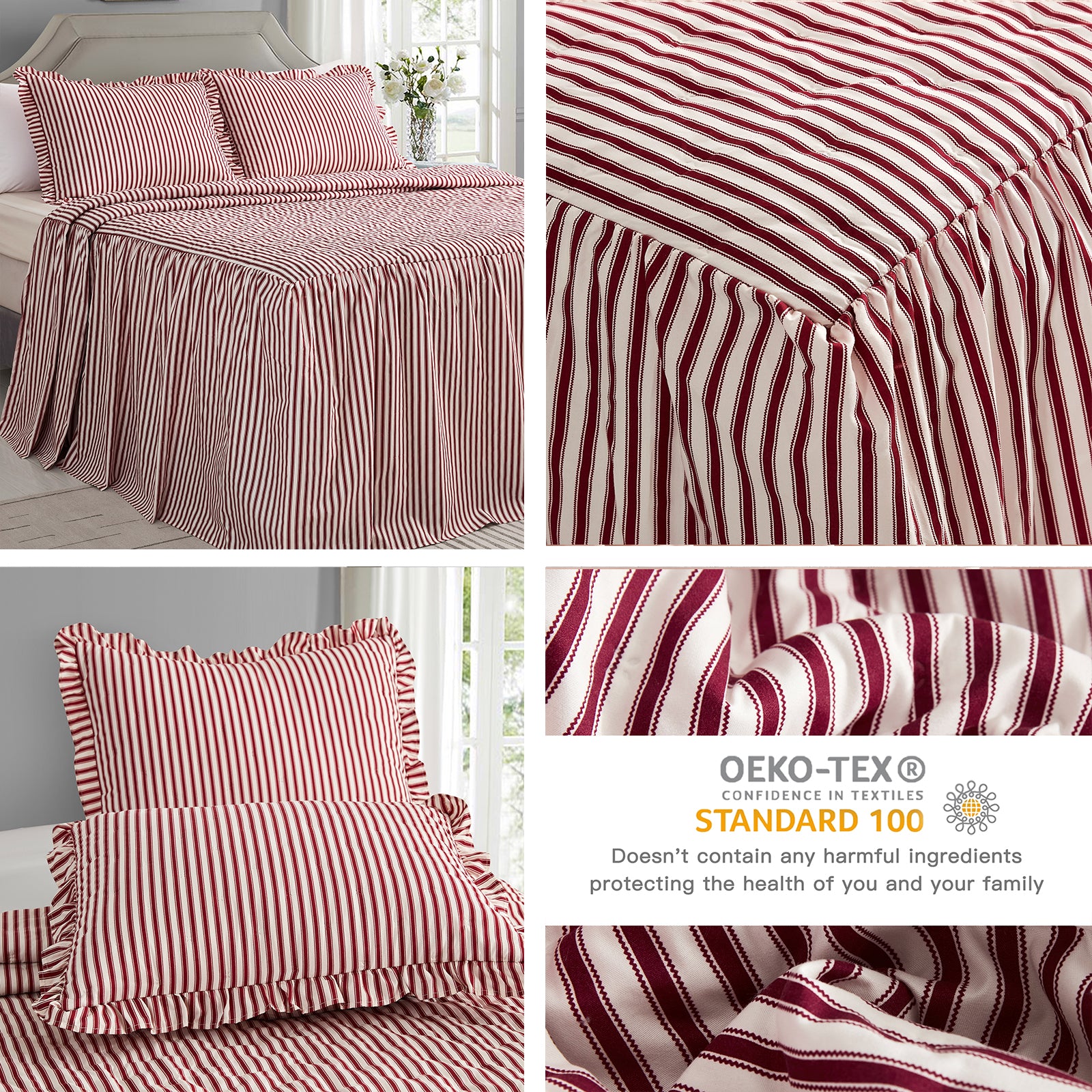 CHIXIN Ruffle Skirt Bedspread