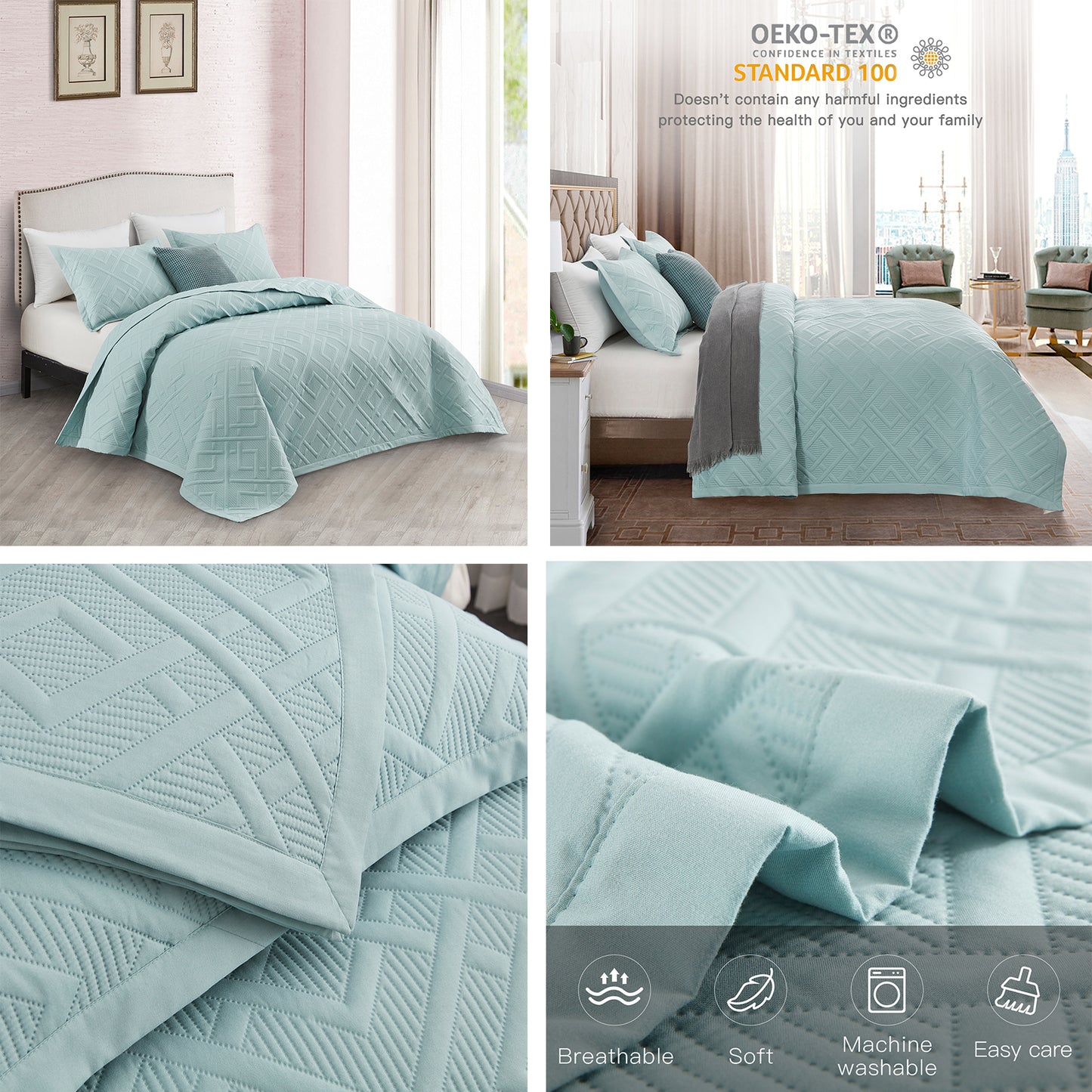 CHIXIN Modern Contemporary Quilt Set