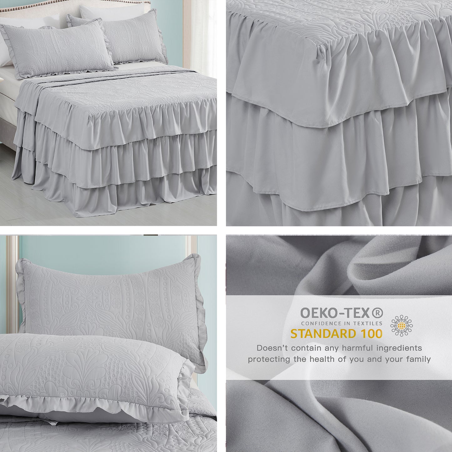 CHIXIN Ruffle Skirt Bedspread