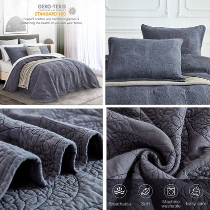 CHIXIN 100% Cotton Quilt Set