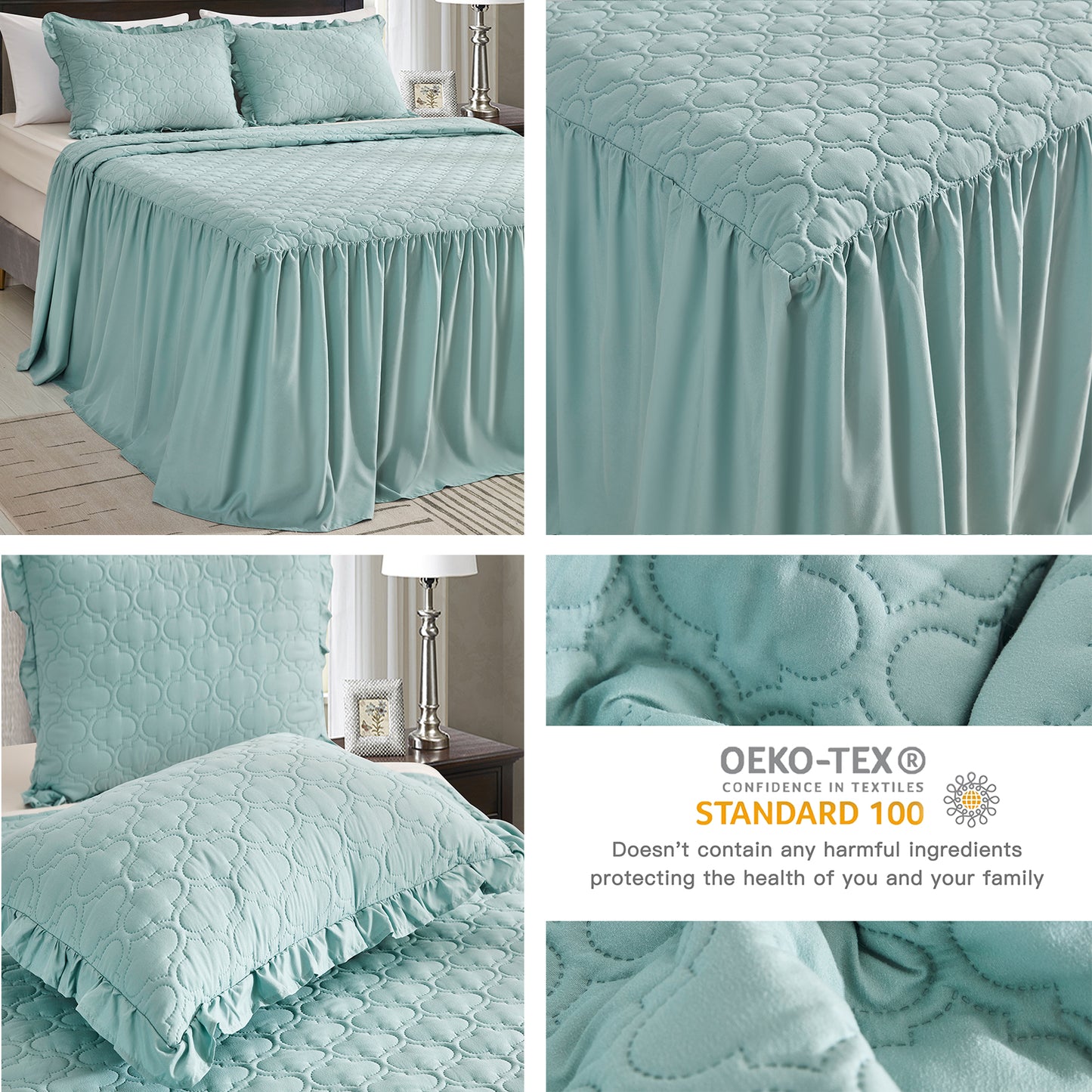 CHIXIN Ruffle Skirt Bedspread