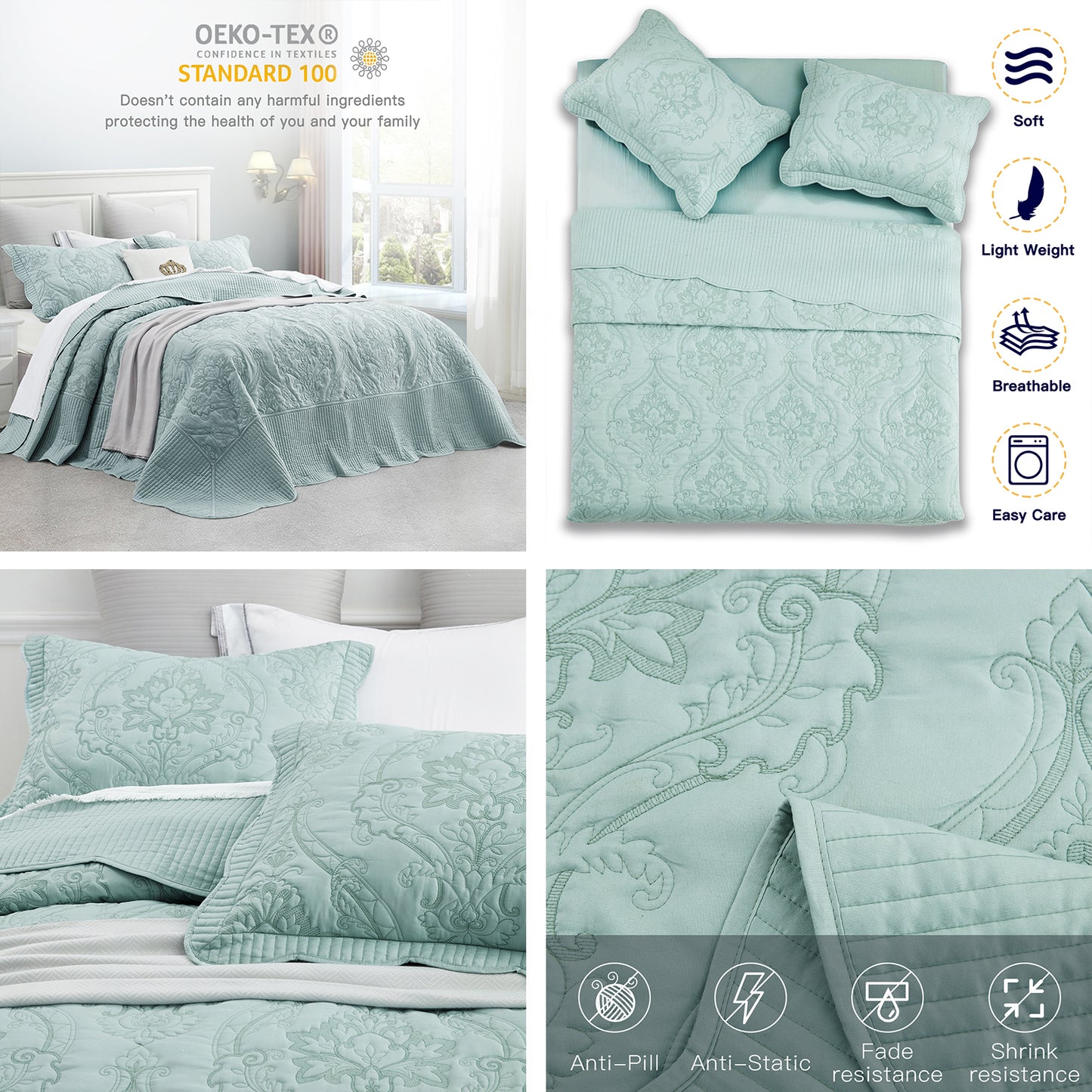 CHIXIN Oversized Bedspread Coverlet Set