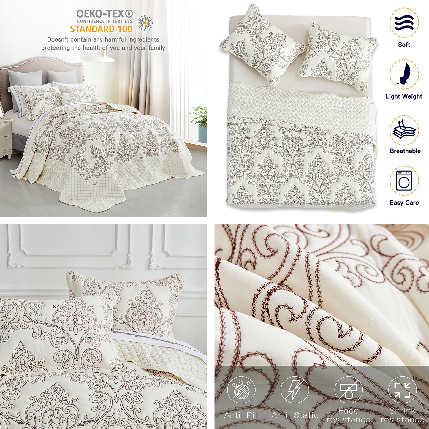 CHIXIN Oversized Bedspread Set