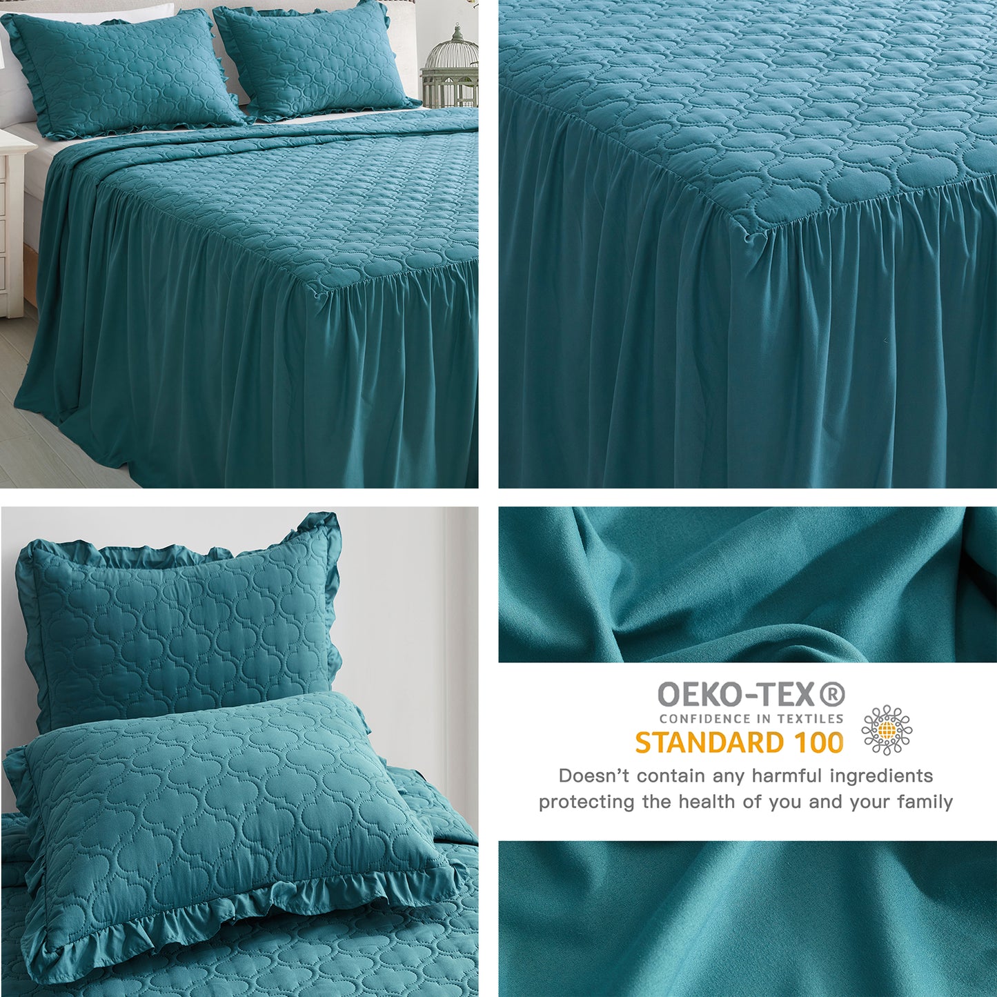 CHIXIN Ruffle Skirt Bedspread