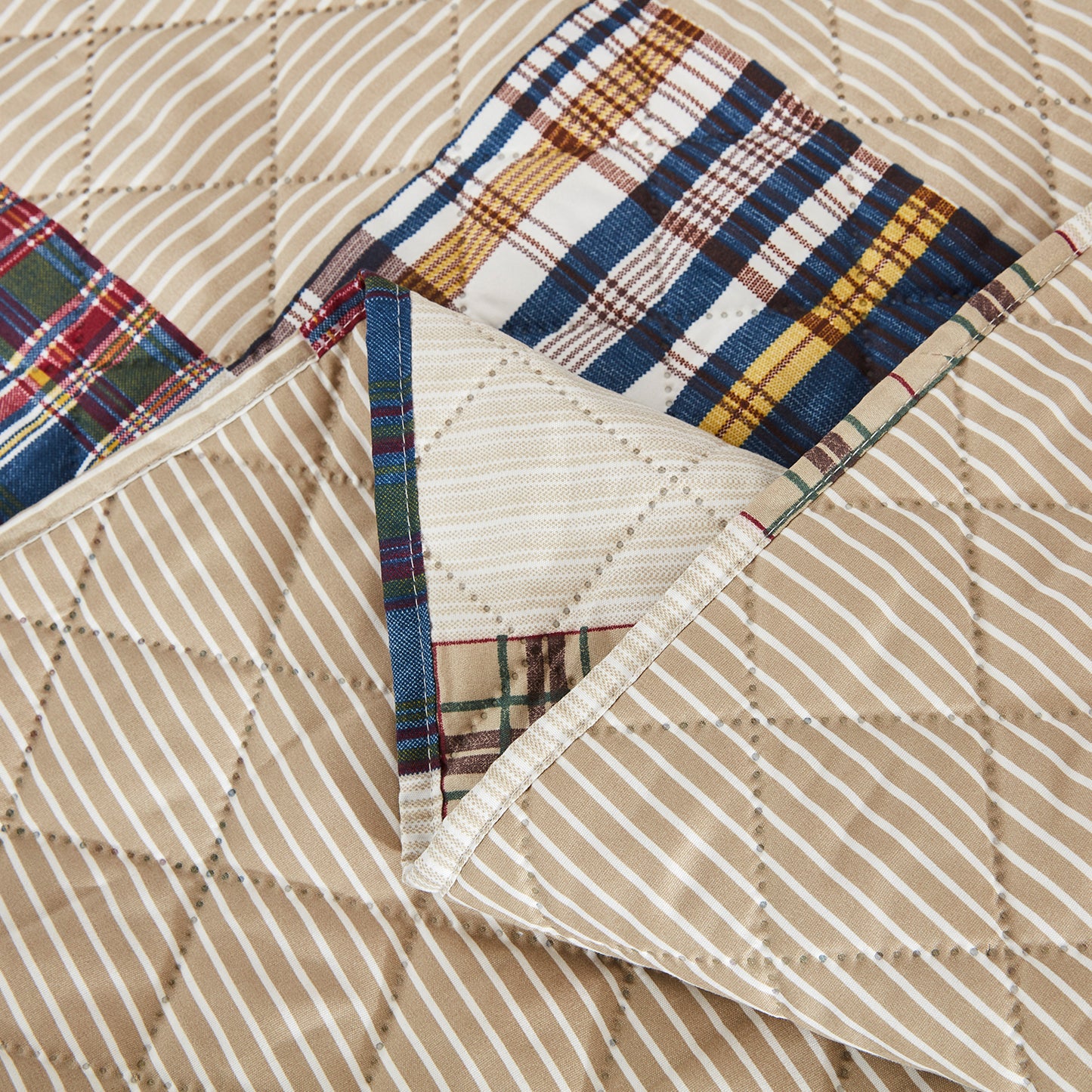 CHIXIN Plaid Patchwork Quilt Set