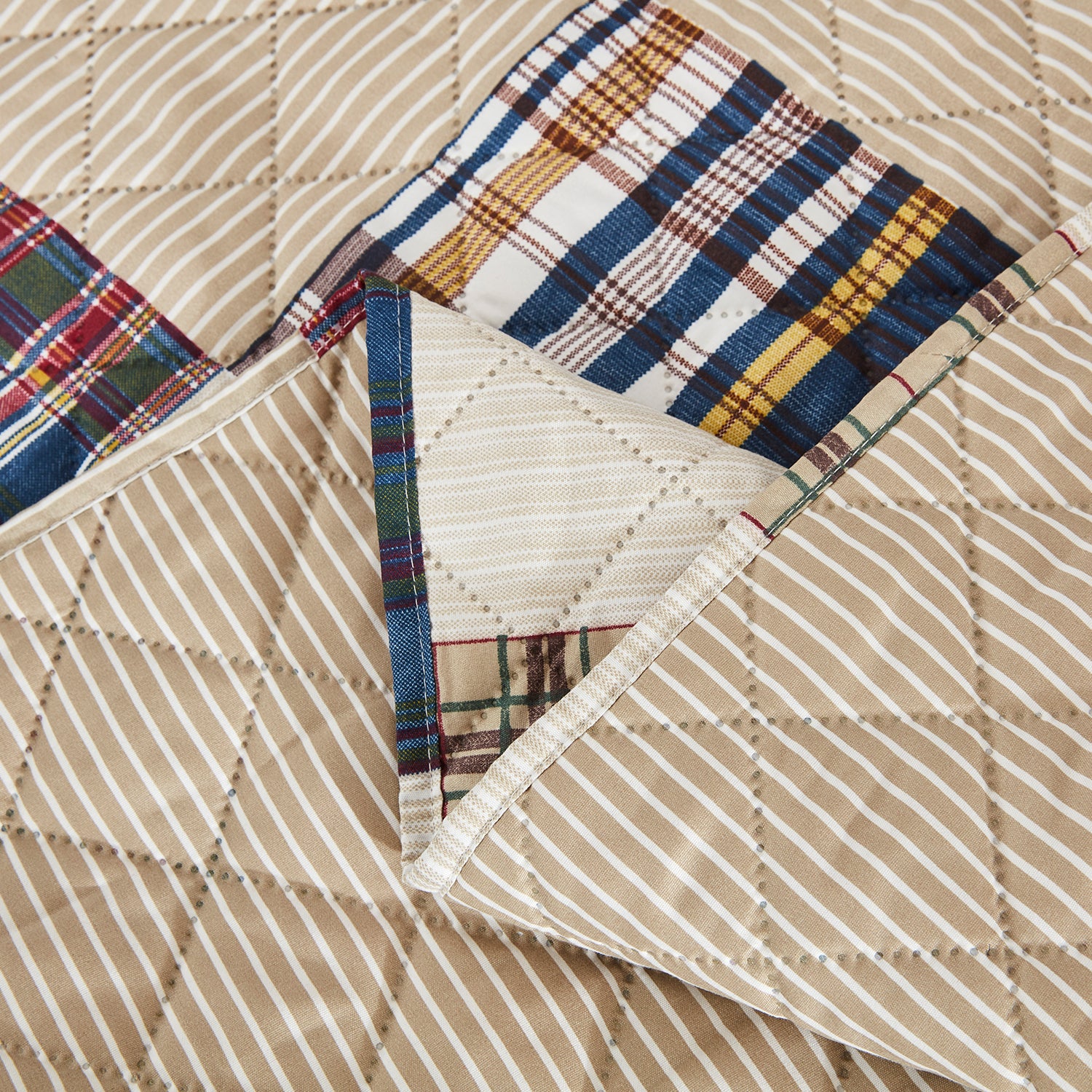 CHIXIN Plaid Patchwork Quilt Set