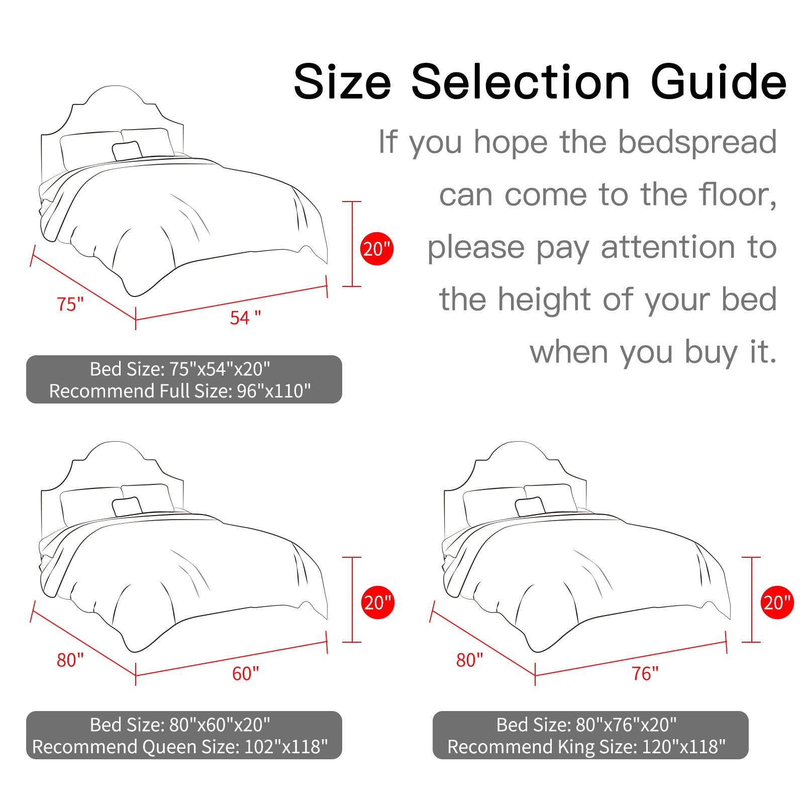 CHIXIN Ultrasonic Bedspread Coverlet Set