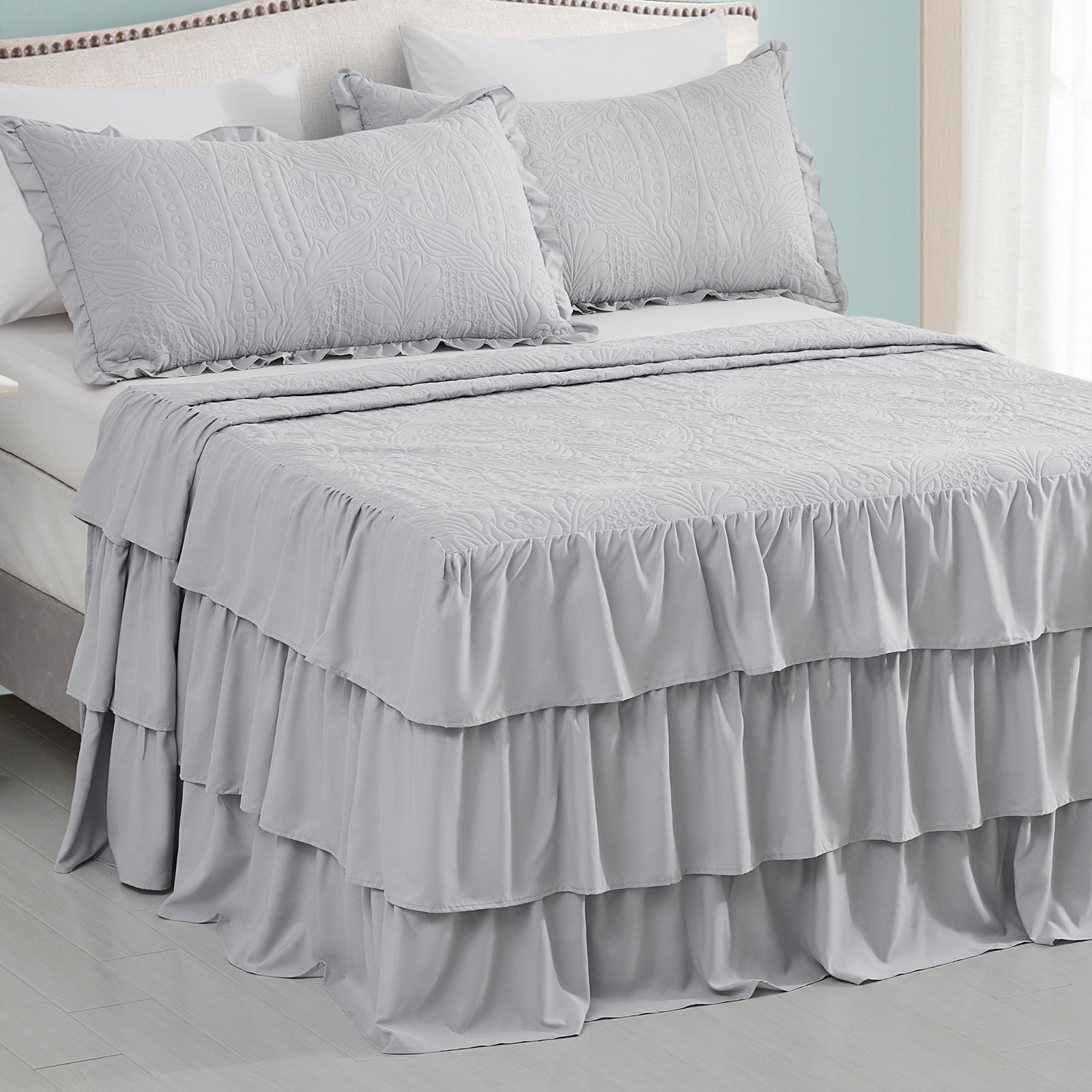 CHIXIN Ruffle Skirt Bedspread