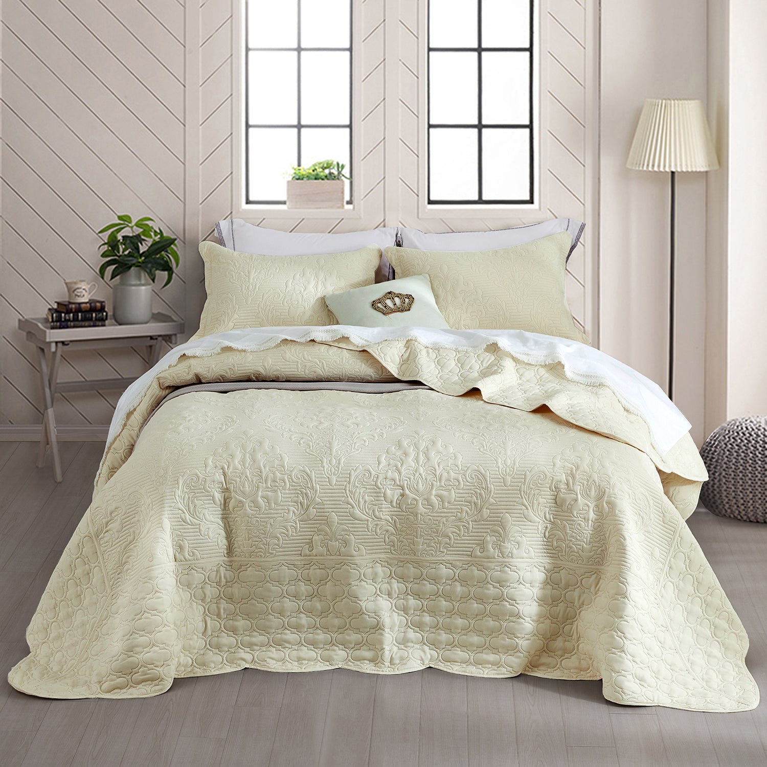 CHIXIN Ultrasonic Bedspread Coverlet Set