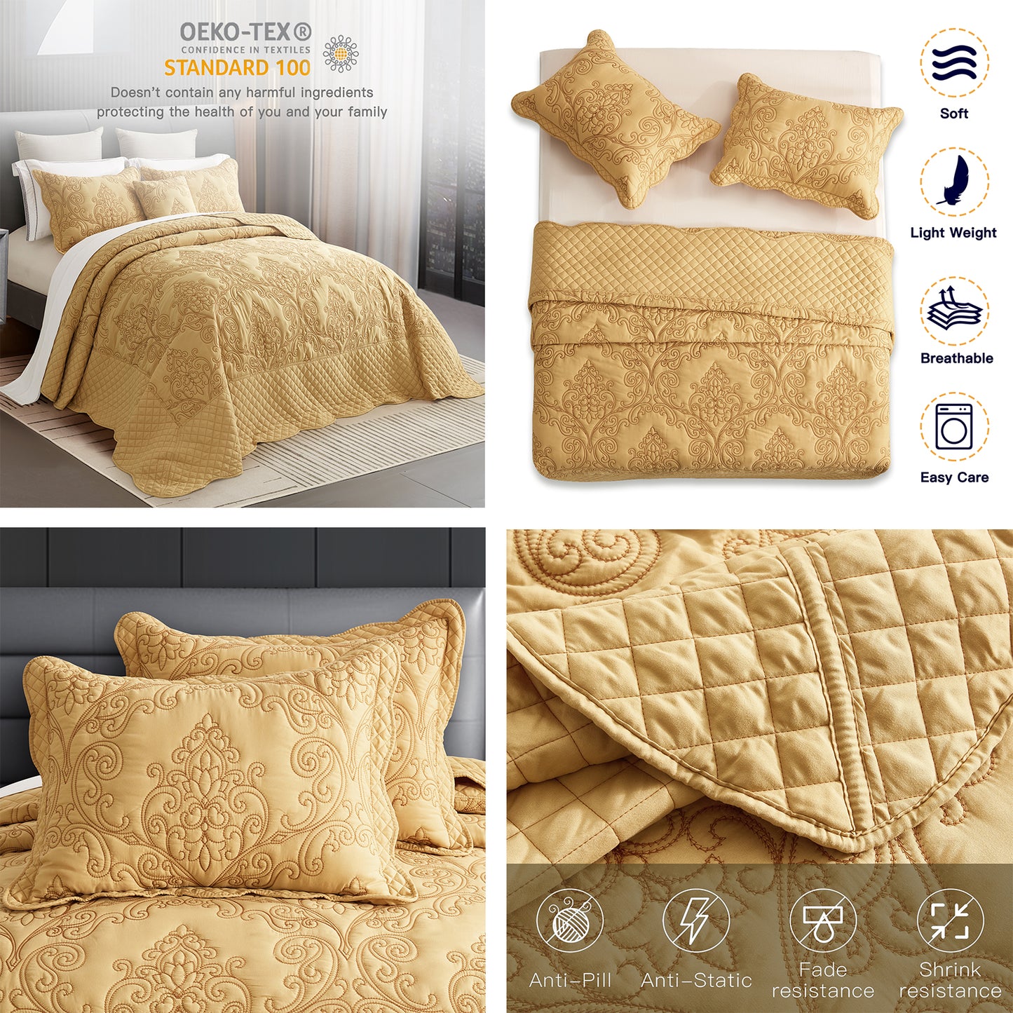 CHIXIN Oversized Bedspread Set