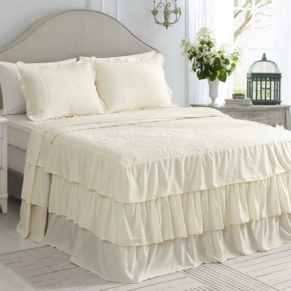 CHIXIN Ruffle Skirt Bedspread