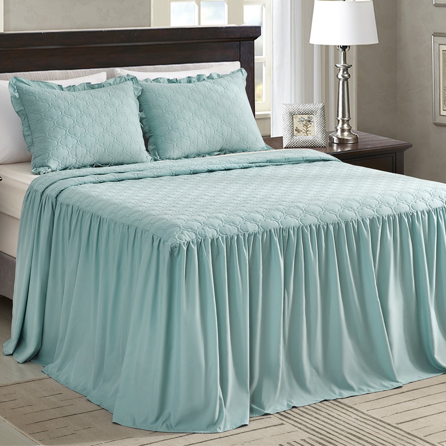 CHIXIN Ruffle Skirt Bedspread